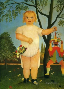 niño con una marioneta Henri Rousseau Postimpresionismo Primitivismo ingenuo Pinturas al óleo
